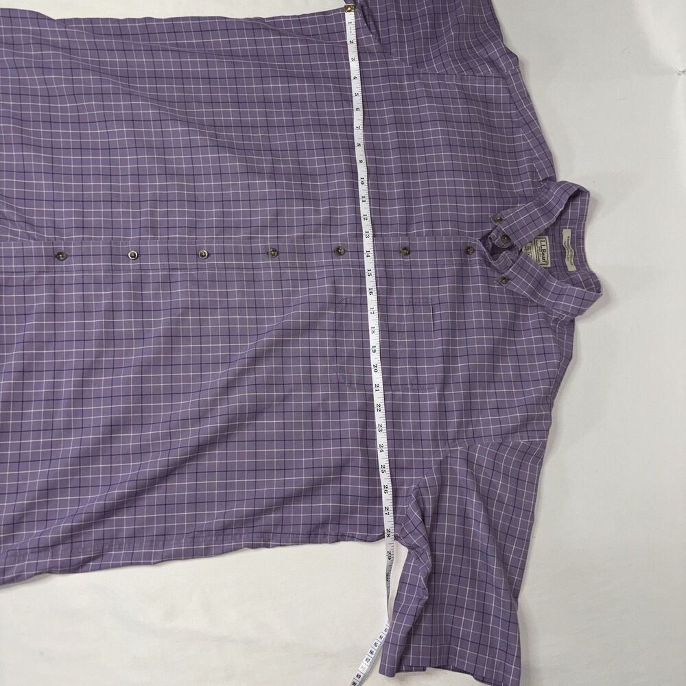 L.L.Bean Purple Plaid Button Down Shirt Wrinkle Resistant XXL Tall - Picture 4 of 5